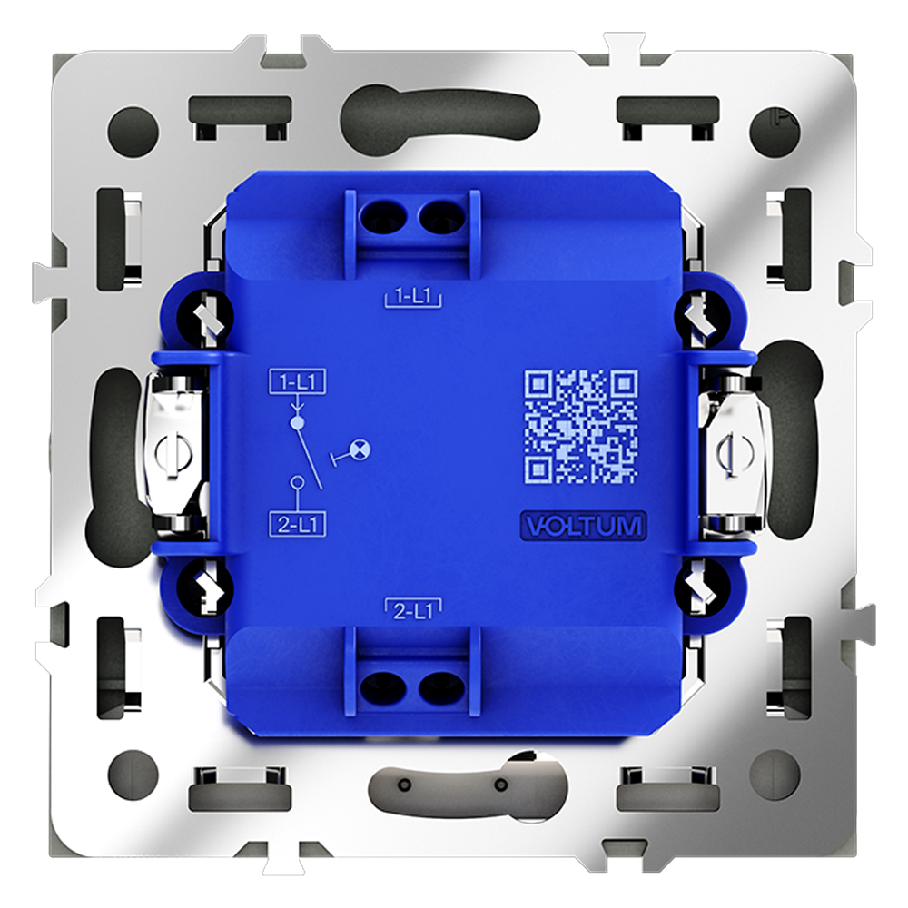 Выключатель встраиваемый VOLTUM S70 одноклавишный с подсветкой 10А, (титан)
