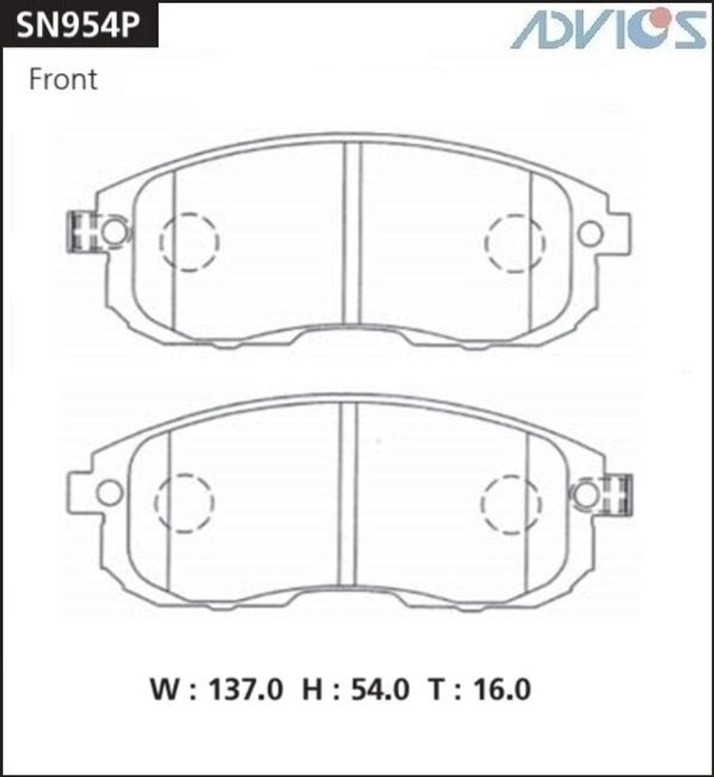 Дисковые тормозные колодки ADVICS SN954P