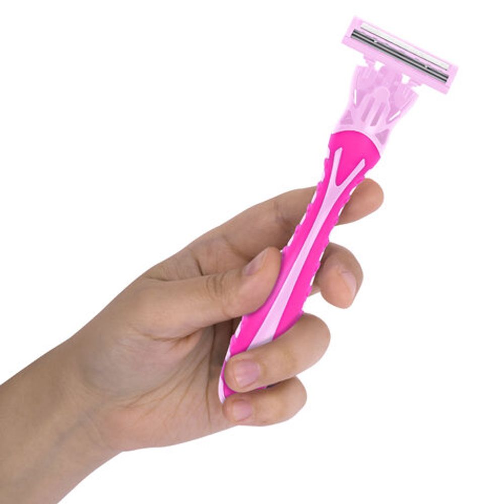 Бритвенный станок многоразовый женский, 3 лезвия, 31 кассета, розовый, X-ONE (ИКС-УАН), 700025