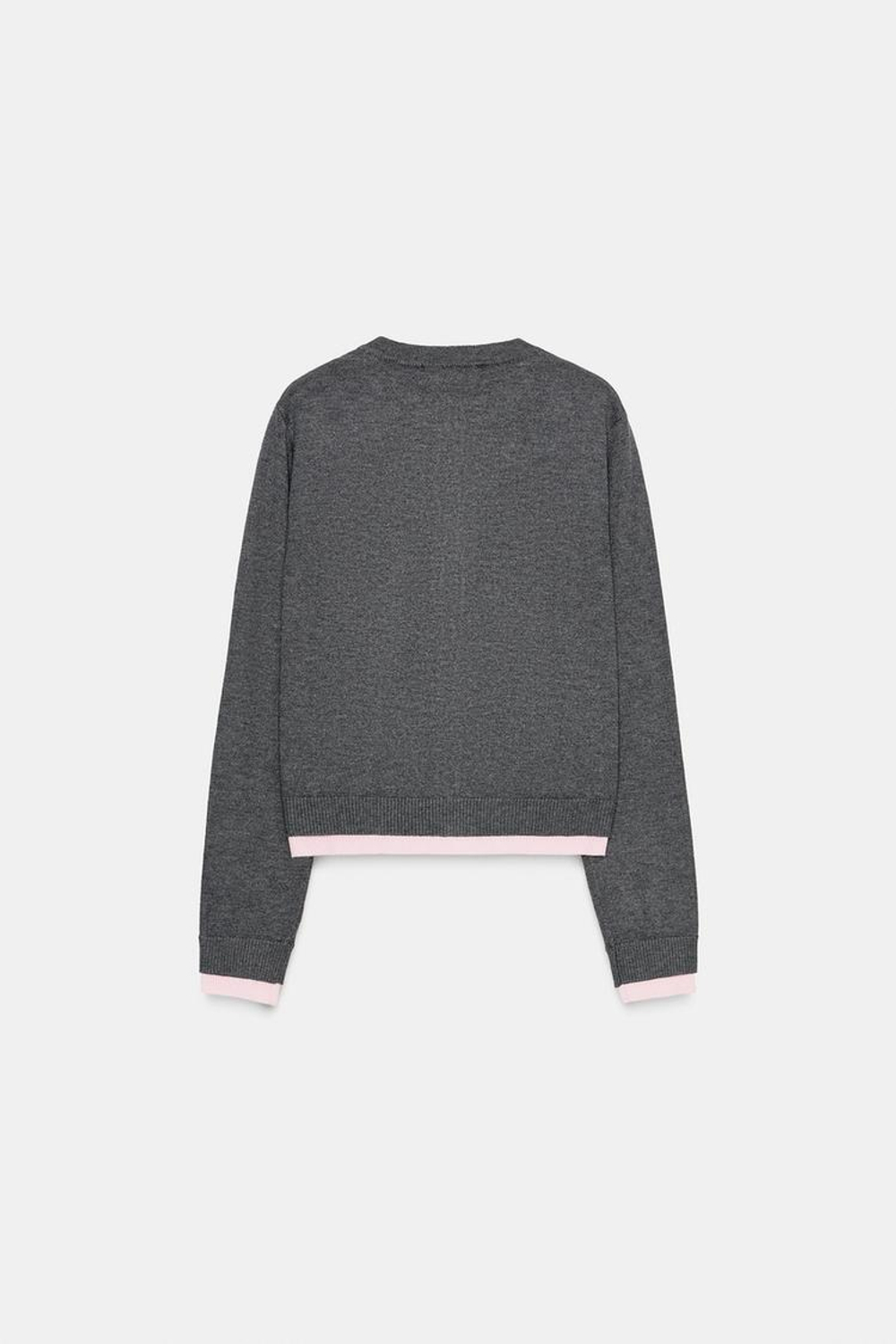 ZARА КОМБИНИРОВАННЫЙ КАРДИГАН, СЕРЫЙ МЕЛАНЖ