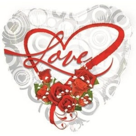 CTI Сердце С РИС 18" Узоры Любовь Love Белый