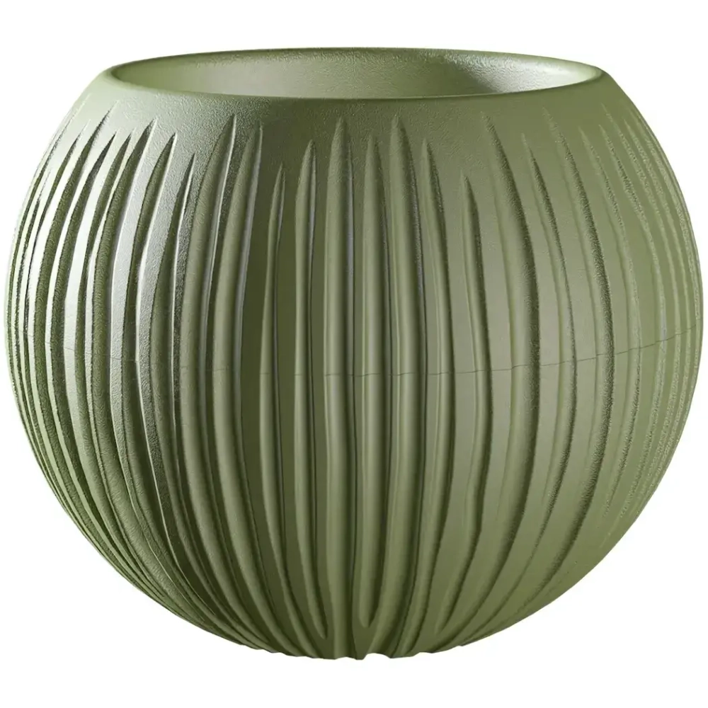 Кашпо для цветов пластиковое 1,7л d-13,5см «Сфера» Оливковый