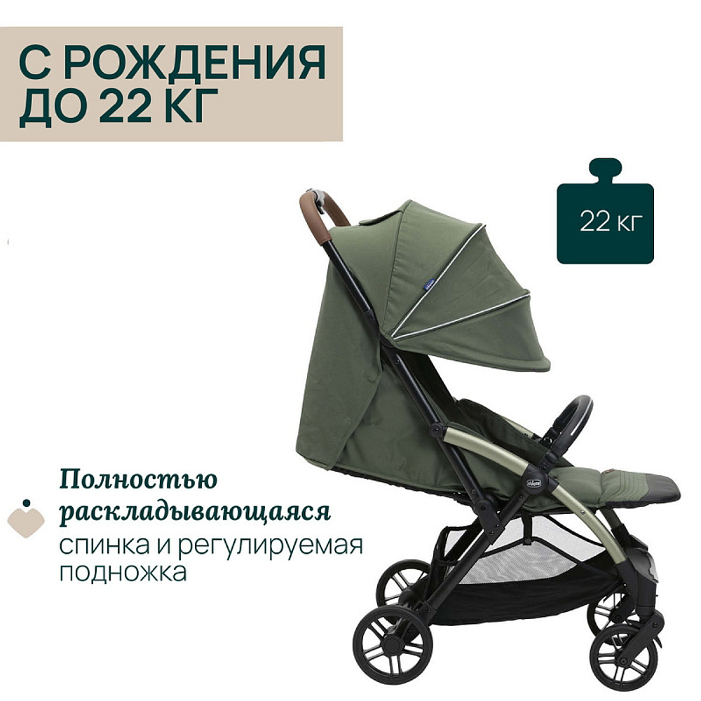 Коляска прогулочная Chicco XPlus Twinkle Green