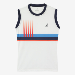 Женский топ теннисный Australian Printed Ace Shirt - белый