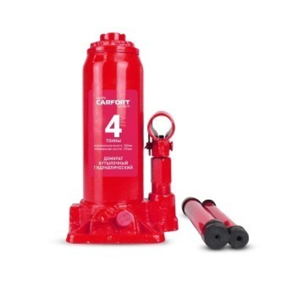 Домкрат гидравлический, бутылочный CarFort DHB-04, 4 тонны, сумка
