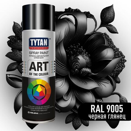 Аэрозольная краска термостойкая TYTAN, 400мл черная