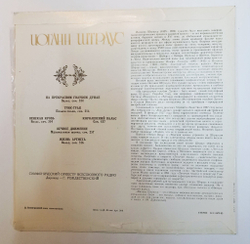 Винтажная виниловая пластинка LP Иоганн Штраус Трик-Трак (СССР 1982)