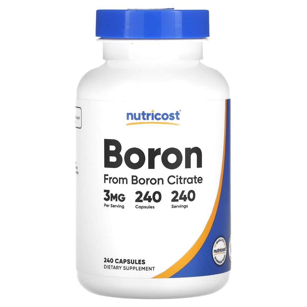 Nutricost, бор, 3 мг, 240 капсул