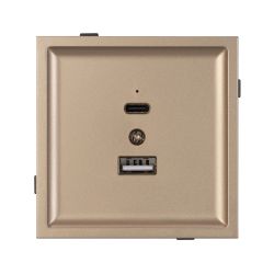 Механизм USB розетки SCT-TENDO-MUAC-PL-GD (5V, 3A, QC3) (Arlight, Песочный) 054097