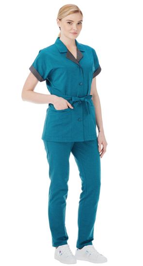 Костюм женский "Дениз" брюки (бирюза/т.серый)