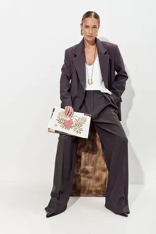 Пиджак свободный костюмный графитового цвета