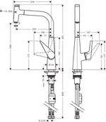 Смеситель для кухни Hansgrohe 72821000 Talis Select S, с выдвижным изливом, хром