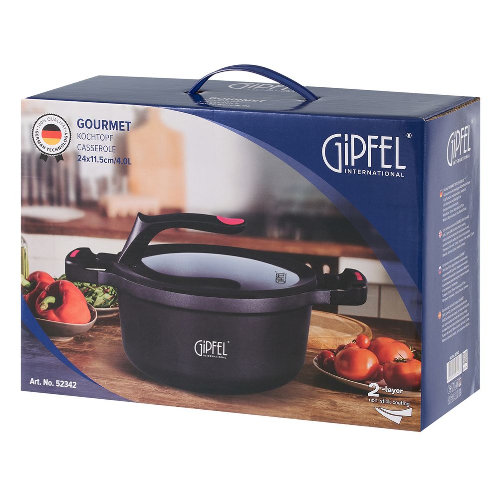 Кастрюля из литого алюминия Gipfel Gourmet 52342 24 см/4 л