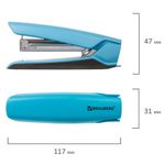 Степлер №10 BRAUBERG "ULTRA", до 20 листов, с антистеплером, голубой, 228755