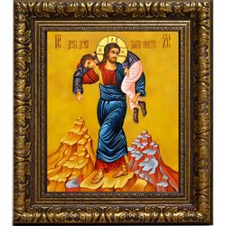 Друг друга тяготы носите. Икона на холсте.