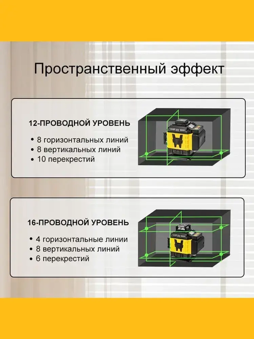 Лазерный уровень/Keelat/360/4D/16 линий