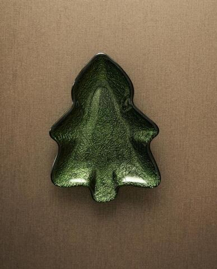 ZARA HOME НОВОГОДНЯЯ СТЕКЛЯННАЯ МИСКА «ЕЛКА», ЗЕЛЕНЫЙ