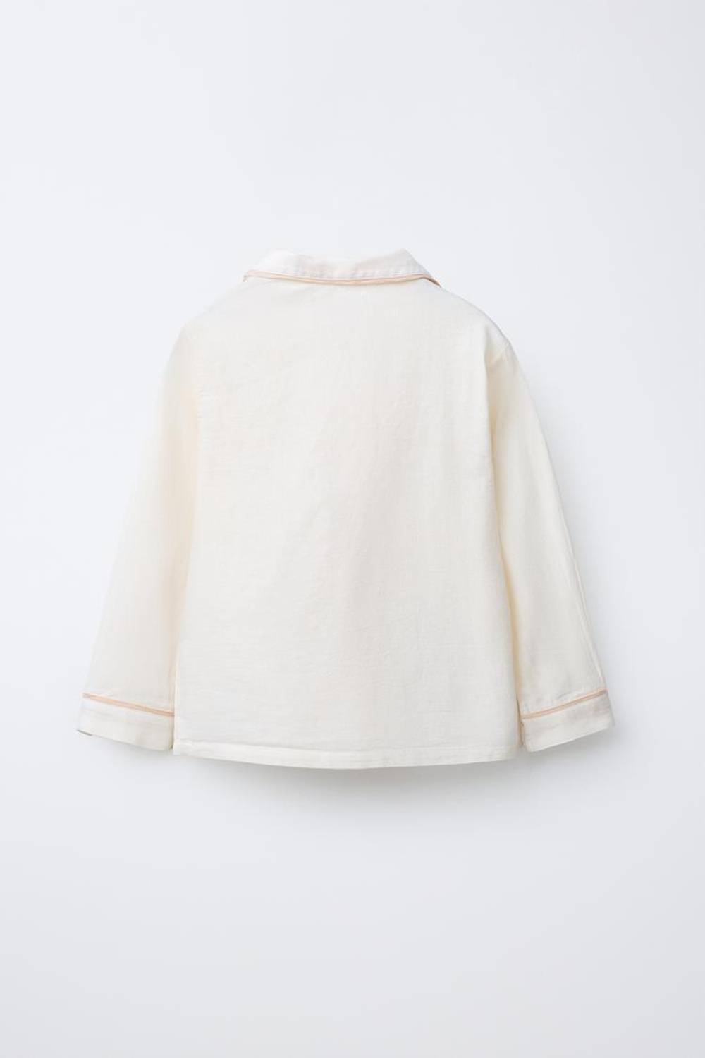 ZARA ПИЖАМА С КОНТРАСТНОЙ ОТДЕЛКОЙ, ЭКРЮ