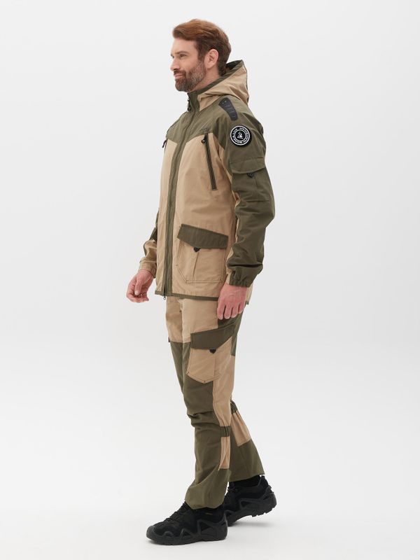 Костюм летний Горка-Люкс ткань Nylon Cotton Рип-Стоп цвет Хаки/Песок