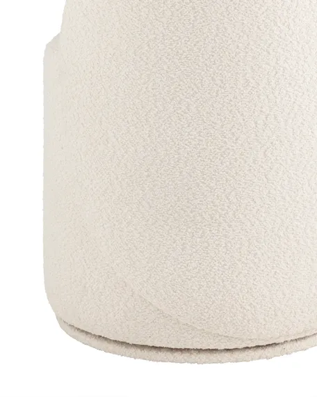 Крутящийся пуф со спинкой Loreen, белое букле