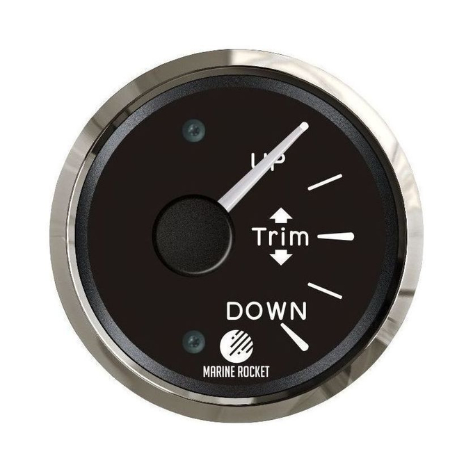Трим-указатель, черный циферблат, нержавеющий ободок, д. 52 мм, Marine Rocket
