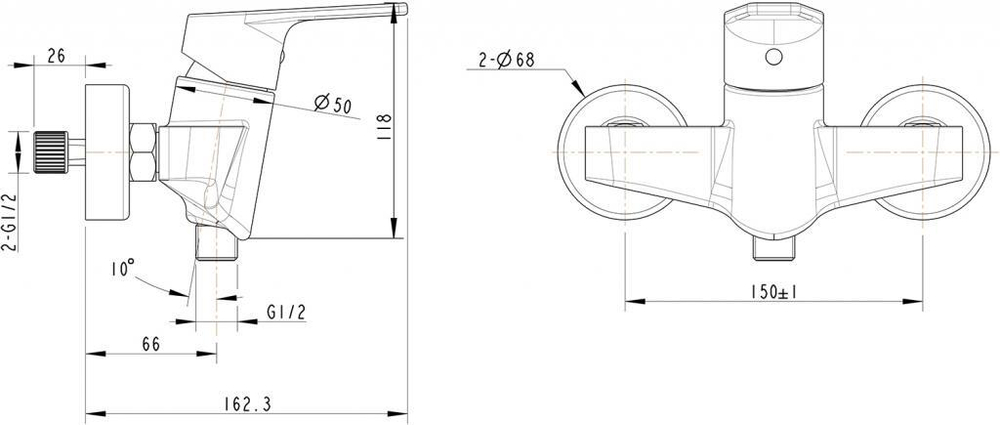Смеситель для душа Bravat Line