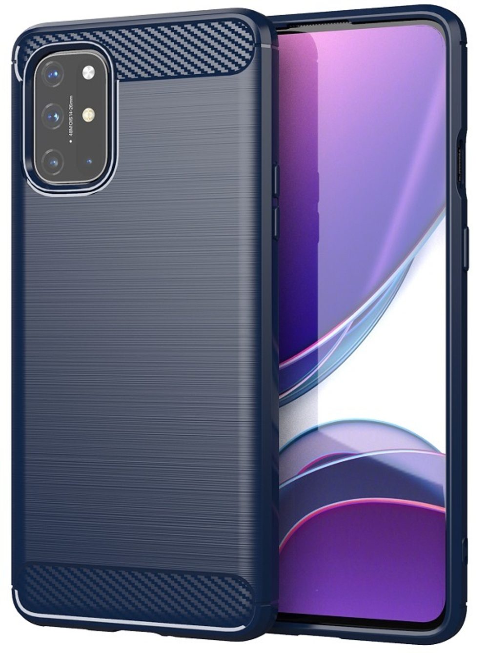 Синий защитный чехол для смартфона OnePlus 8T, серии Carbon (в стиле карбон) от Caseport