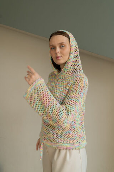 МК Худи с капюшоном, пряжа FLAMME от O’YARN