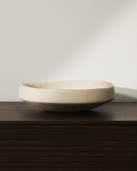 Кухонный поднос Mireni из папье-маше бежевый Ø 29 см