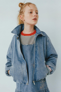 ZARA ДЖИНСОВЫЙ БОМБЕР, СИНИЙ