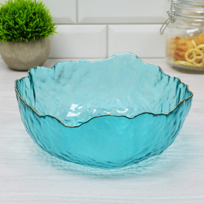 Миска 20,8см, зеленая с золотой каймой, NNSW11