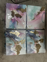 Пакет подарочный "Мрамор" 30*39*11см,тис.золот,паст.цв,ручки-шнурок