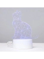 Светильник сенсорный «Кот сидя» LED 7 цветов USB/от батареек