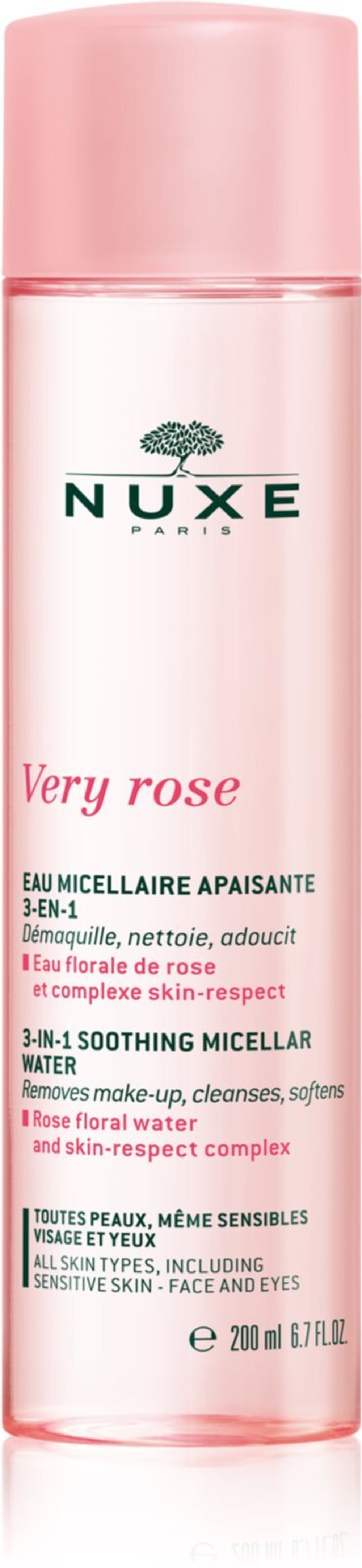 Nuxe Very Rose - успокаивающая мицеллярная вода для лица и области вокруг глаз /   200  ml  / GTIN 3264680022043