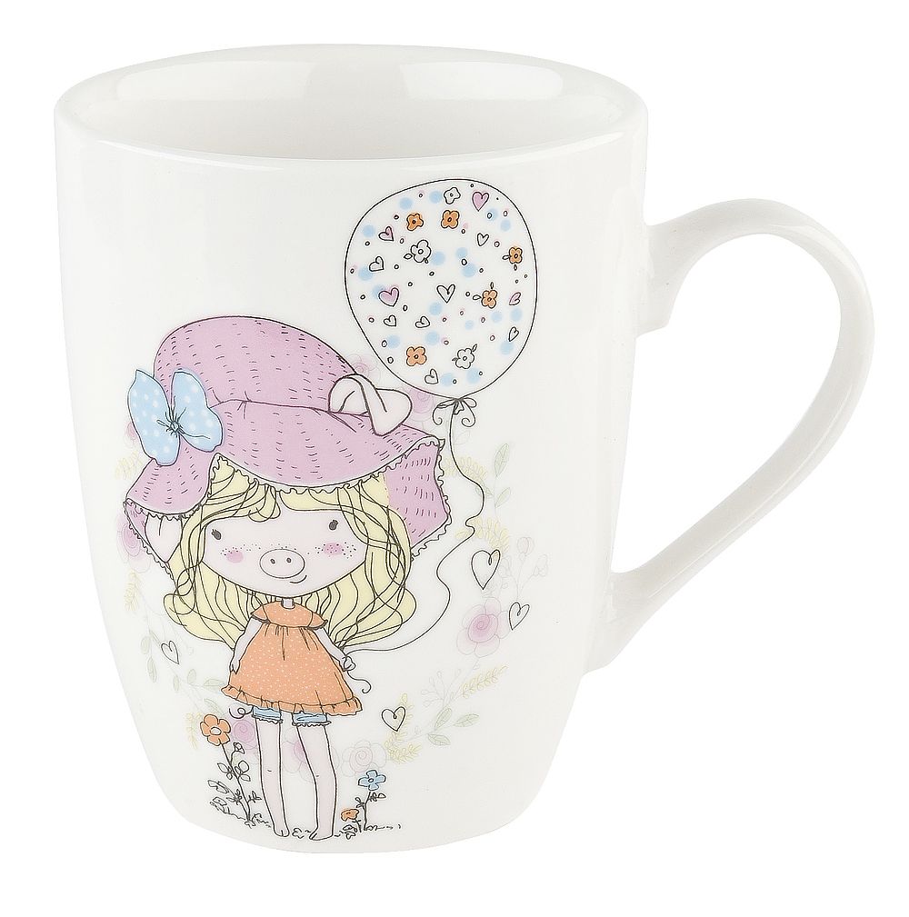 Кружка фарфоровая "Нюша" v=360мл. (6видов) (min12) (транспортная упаковка)