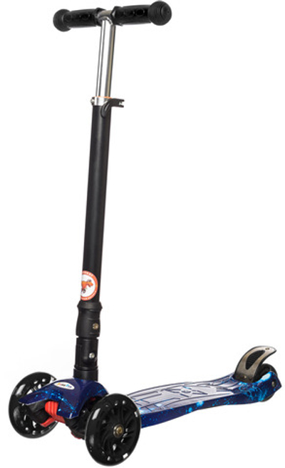 Самокат детский трехколесный Игрокат складной Dino Print Wave black