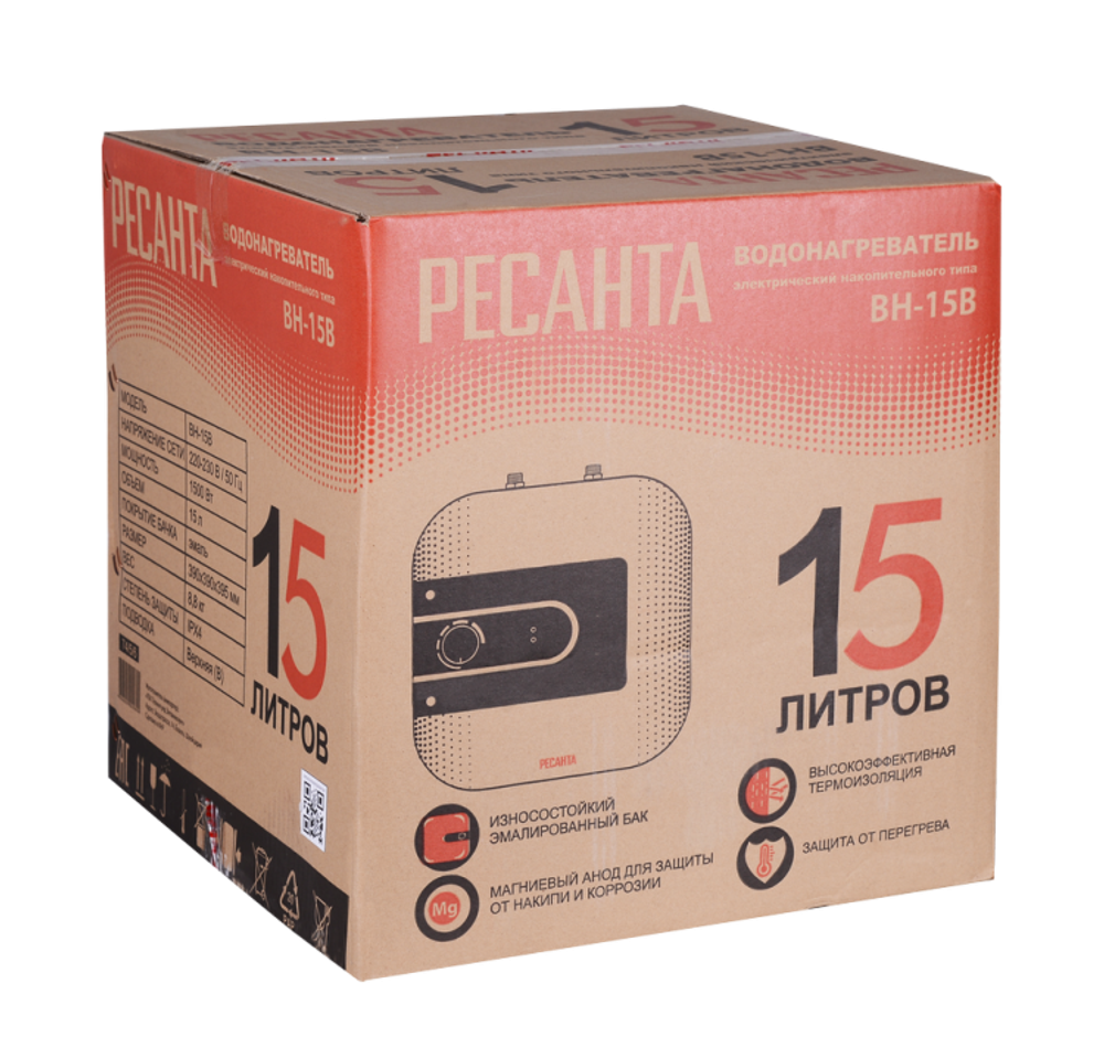 Водонагреватель накопительный ВН-15В Ресанта