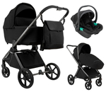 Детская коляска Pituso Teffy 3 в 1 с автокреслом Santiso Pro Black Caviar Black/Graphite