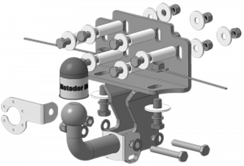 Фаркоп Motodor для Toyota Land Cruiser 200 (2007-н.в) (оцинкованный шар)(паспорт и сертификат в комплекте)(без электрики) 92512-A