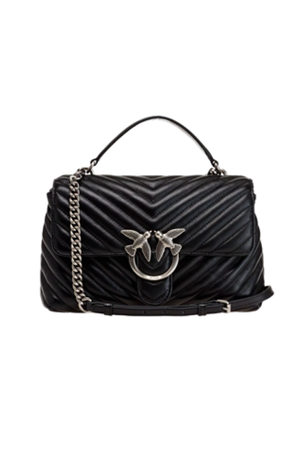 LADY LOVE BAG PUFF CHEVRON - black-old silver