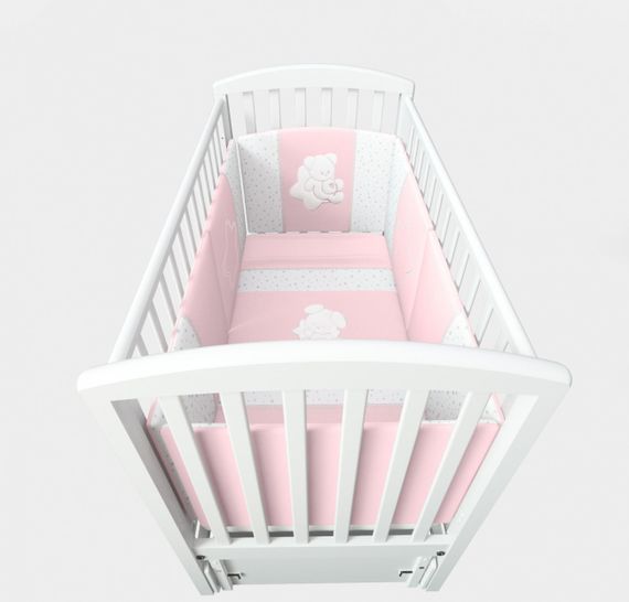 Набор в кровать для новорожденных Lollycottons Maks Bear, Розовый