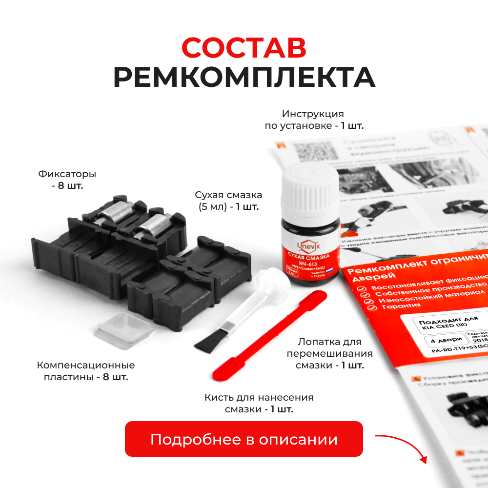 Ремкомплект ограничителей дверей KIA Ceed (III) CD (тип 19+53) 2018-2021