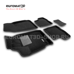 Коврики салона для RENAULT Duster 2021- Euromat 3D Business черные. Арт. EMC3D-004212