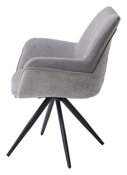 Стул МАРК 360 град., цвет B-22/LOTOS-12 серый, велюр / черный каркас М-City