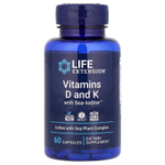 Life Extension, витамины D и K с йодом Sea-Iodine™, 60 капсул