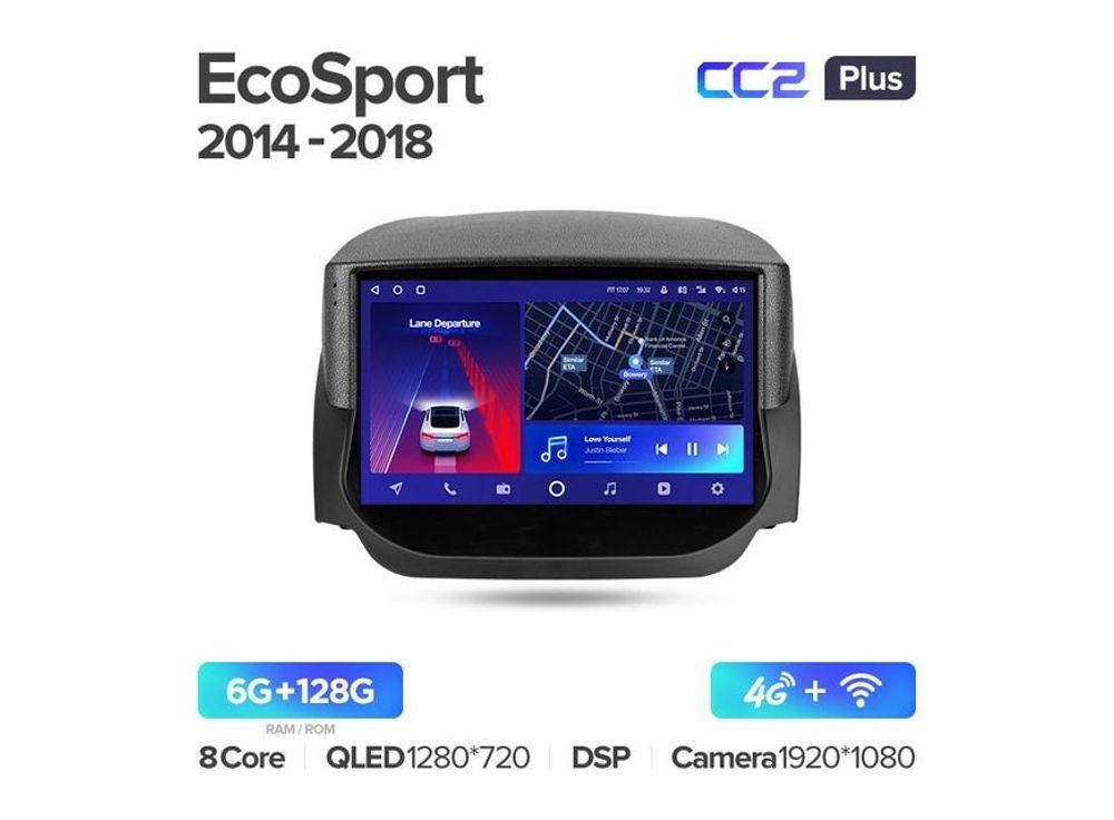 Магнитола Teyes CC2 Plus 6-128 Ford EcoSport 2014-2018 9.0&quot;