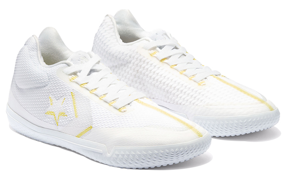 Converse All Star BB Evo Mid fashion and comfortable fabric non-slip wear-resistant breathable mid-top actual combat basketball shoes for men and women the same style white and yellow