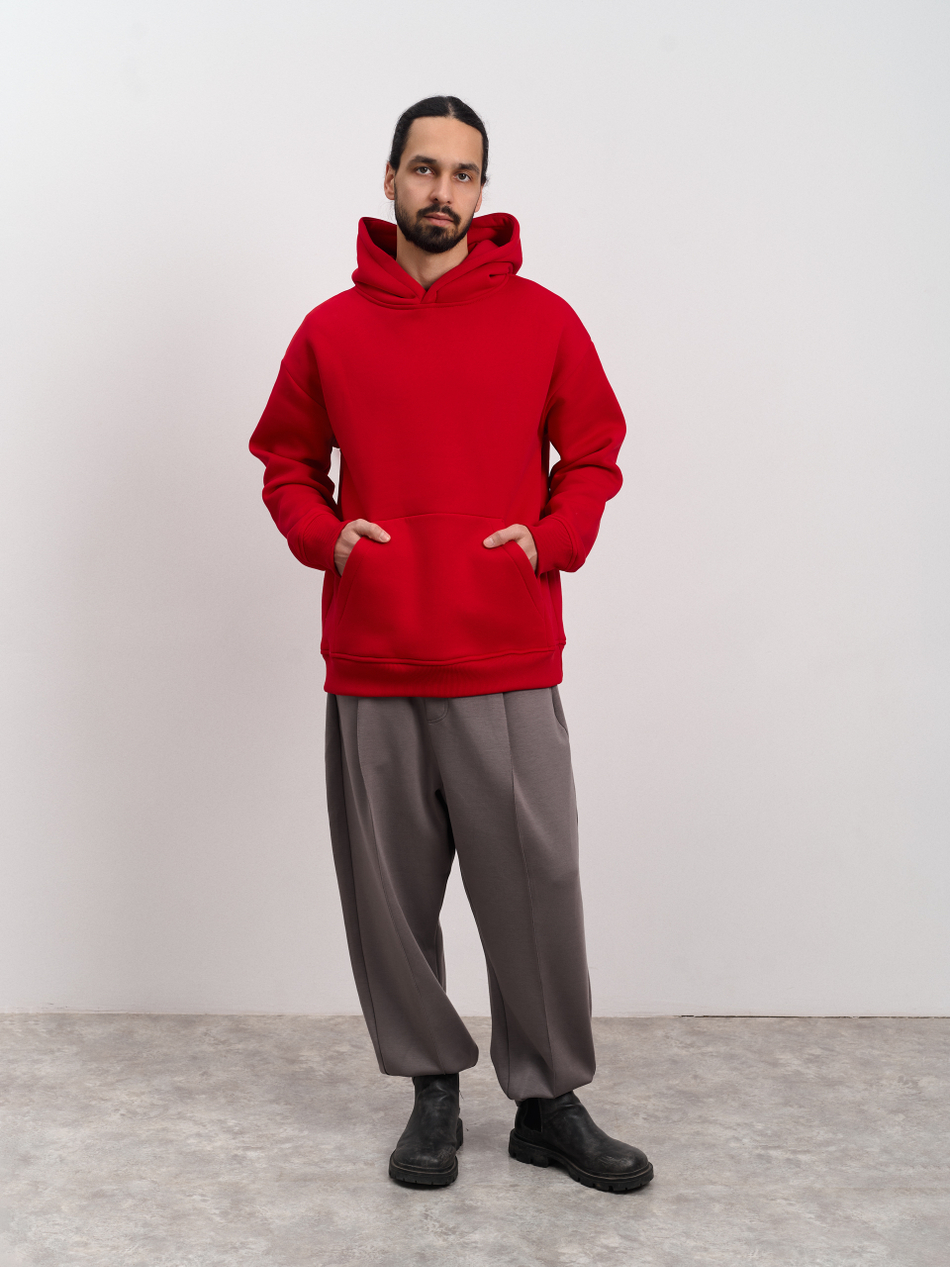 Толстовка мужская с капюшоном "Вasic" красный