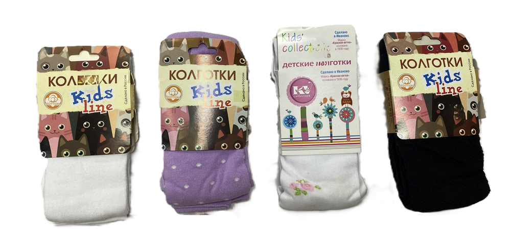 Колготки для девочки из 80% х/б на рост 110-116 см, цвета в ассортименте