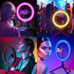 Кольцевая лампа цветная  45 см RGB с пультом и сумкой